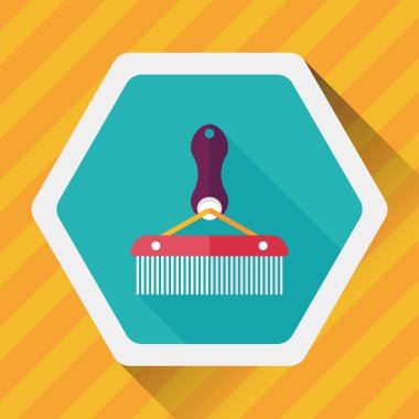 Uzun Gölge, eps10 ile evde beslenen hayvan köpek fırça düz simgesi