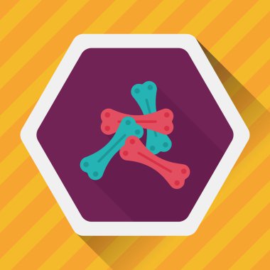 Uzun Gölge, eps10 ile evde beslenen hayvan kemik düz simgesi