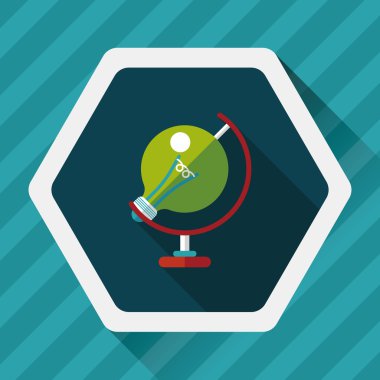 ampul uzun gölge, eps10 düz simgesi