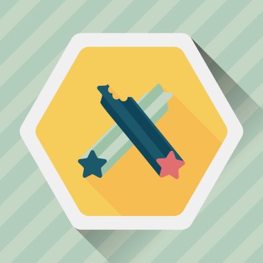 Evde beslenen hayvan köpek diş kemik düz simgesi uzun gölge, eps10 ile temizlik