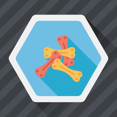 Uzun Gölge, eps10 ile evde beslenen hayvan kemik düz simgesi