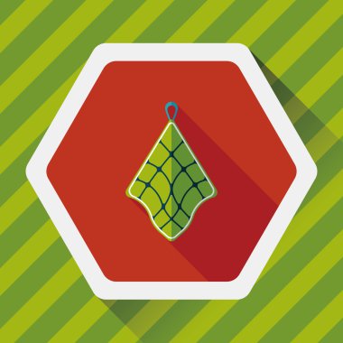 Uzun Gölge, eps10 ile mutfak eşyaları bez düz simgesi