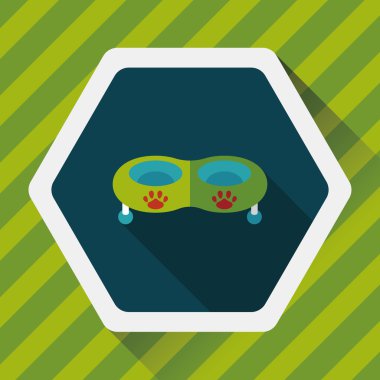 Uzun Gölge, eps10 ile evde beslenen hayvan köpek kase düz simgesi