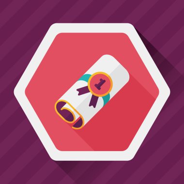 Uzun Gölge, eps10 ile Diploma düz simgesi