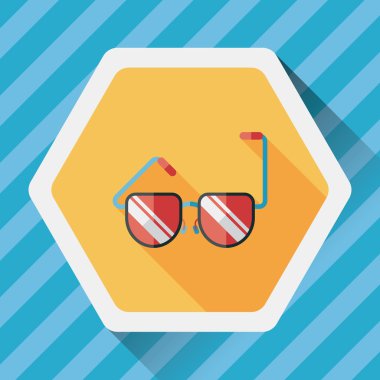 uzun gölge güneş gözlüğü düz simgesi