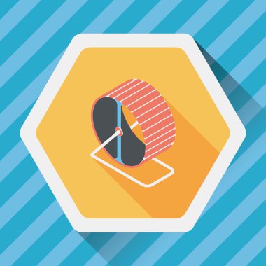 Uzun Gölge, eps10 ile evde beslenen hayvan egzersiz tekerlek düz simgesi