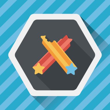 Evde beslenen hayvan köpek diş kemik düz simgesi uzun gölge, eps10 ile temizlik