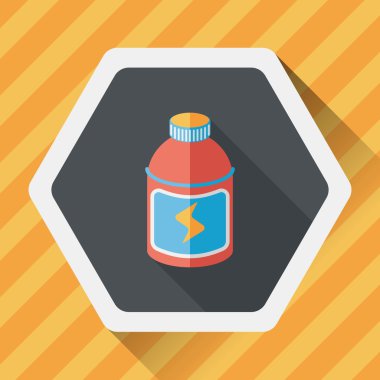 Uzun Gölge, eps10 ile enerji içecekleri düz simgesi