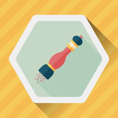 Uzun Gölge, eps10 ile mutfak eşyaları biber şişe düz simgesi