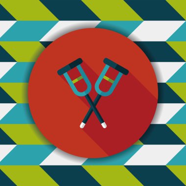 Koltuk değneği ile uzun gölge, eps10 düz simgesi