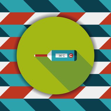 Uzun Gölge, eps10 tıbbi termometre düz simgesiyle