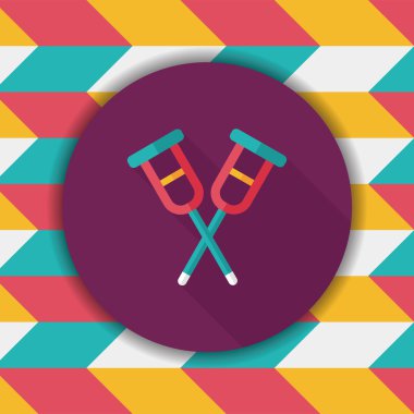 Koltuk değneği ile uzun gölge, eps10 düz simgesi