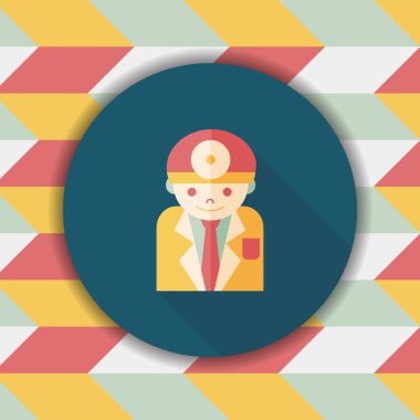 tıbbi insanlar uzun gölge, eps1 ile stetoskoplar düz simgesiyle