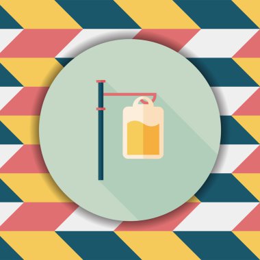 Uzun Gölge, eps10 IV çanta düz simgesiyle