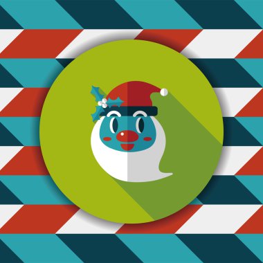 Noel Baba uzun gölge, eps10 düz simgesi