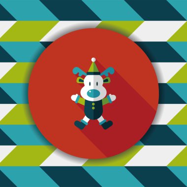 Ren geyiği ile uzun gölge, eps10 düz simgesi