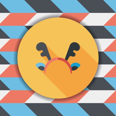 Ren geyiği kafa bandı uzun gölge, eps10 düz simgesiyle