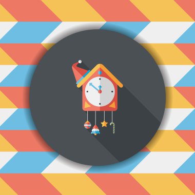 guguklu saat düz simgesi ile uzun gölge, eps10