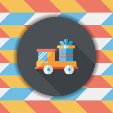 uzun gölge ile alışveriş sepeti düz simgesi