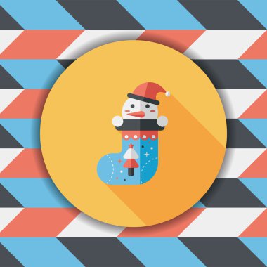 calcetín de Navidad icono plana con sombra, eps10