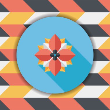 Atatürk çiçeği uzun gölge, eps10 düz simgesi