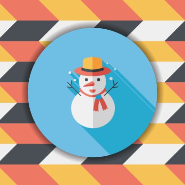 kardan adam düz simgesi ile uzun gölge, eps10