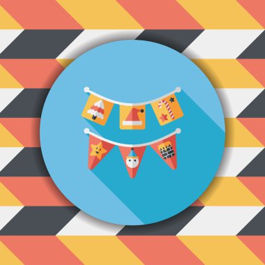 Uzun Gölge, eps10 ile Noel bayrakları düz simgesi