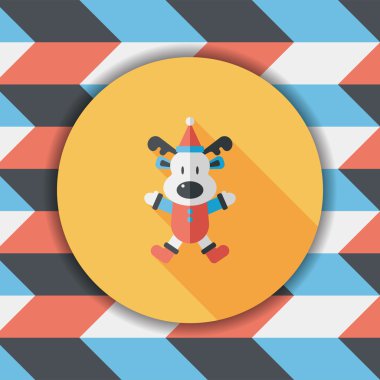 Ren geyiği ile uzun gölge, eps10 düz simgesi