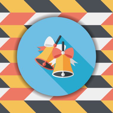 Uzun Gölge, eps10 ile Noel çanları düz simgesi