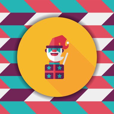 Noel Baba uzun gölge, eps10 düz simgesi