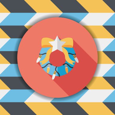 Uzun Gölge, eps10 ile Noel holly çelenk düz simgesi