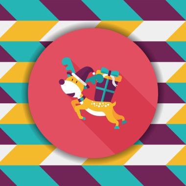 Ren geyiği ile uzun gölge, eps10 düz simgesi