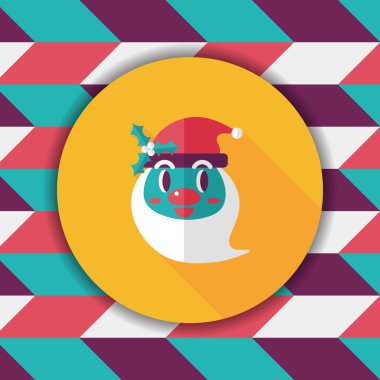 Noel Baba uzun gölge, eps10 düz simgesi