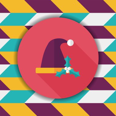 Uzun Gölge, eps10 ile Noel şapka düz simgesi