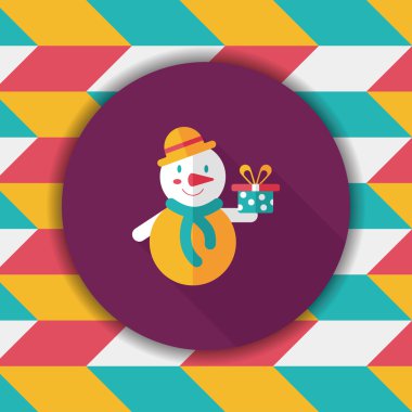 kardan adam düz simgesi ile uzun gölge, eps10