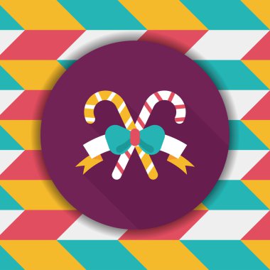 Uzun Gölge, eps10 ile Noel candy cane düz simgesi