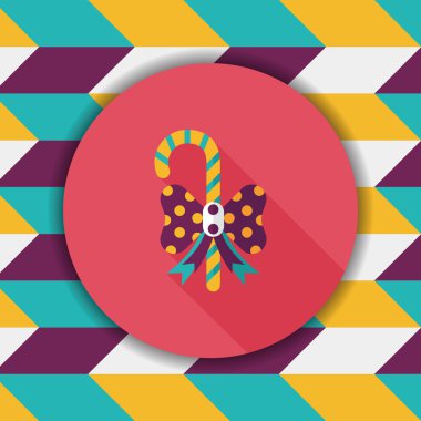 Uzun Gölge, eps10 ile Noel candy cane düz simgesi