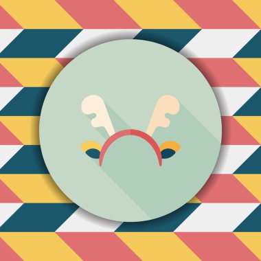 Ren geyiği kafa bandı uzun gölge, eps10 düz simgesiyle