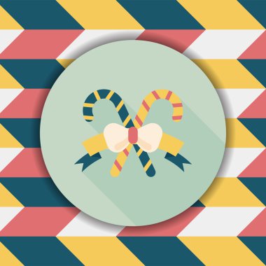 Uzun Gölge, eps10 ile Noel candy cane düz simgesi