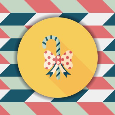 Uzun Gölge, eps10 ile Noel candy cane düz simgesi