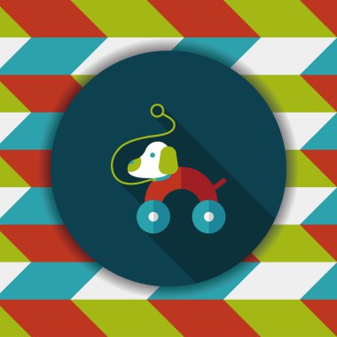 oyuncak köpek uzun gölge, eps 10 düz simgesiyle