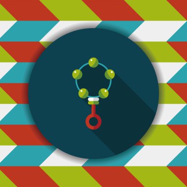 Bebek çıngırağı düz simgesi ile uzun gölge, eps10