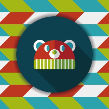 Bebek şapka düz simgesi ile uzun gölge, eps10