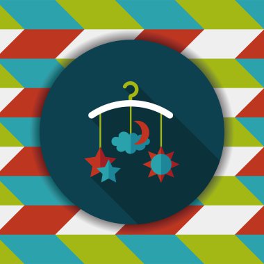 oyuncak uzun gölge, eps 10 düz simgesiyle asılı Bebek karyolası/beşik