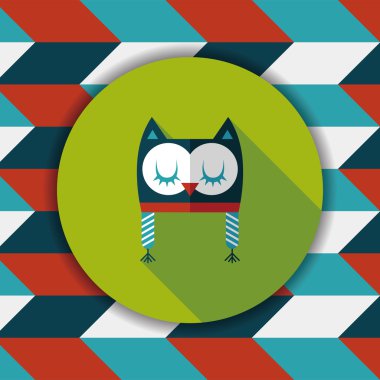 Bebek şapka düz simgesi ile uzun gölge, eps10