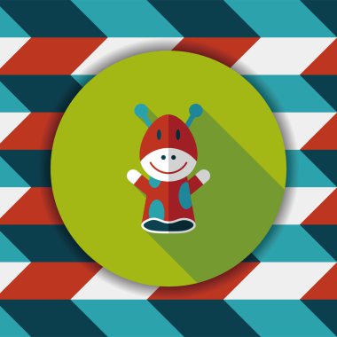 zürafa El kuklası düz simgesi ile uzun gölge, eps10