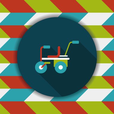 Çocuk bisikleti uzun gölge, eps10 düz simgesiyle