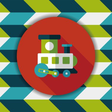 Tren oyuncak uzun gölge, eps 10 düz simgesiyle