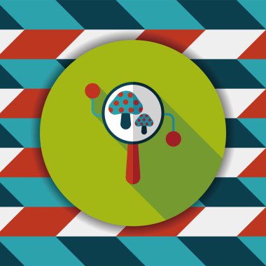 Bebek çıngırağı düz simgesi ile uzun gölge, eps10