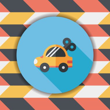 oyuncak araba düz simgesi ile uzun gölge, eps10